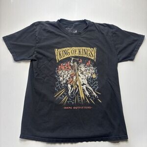 King Of Kings Christian Jesus Graphic T-Shirt Size L Religious "Second Coming"